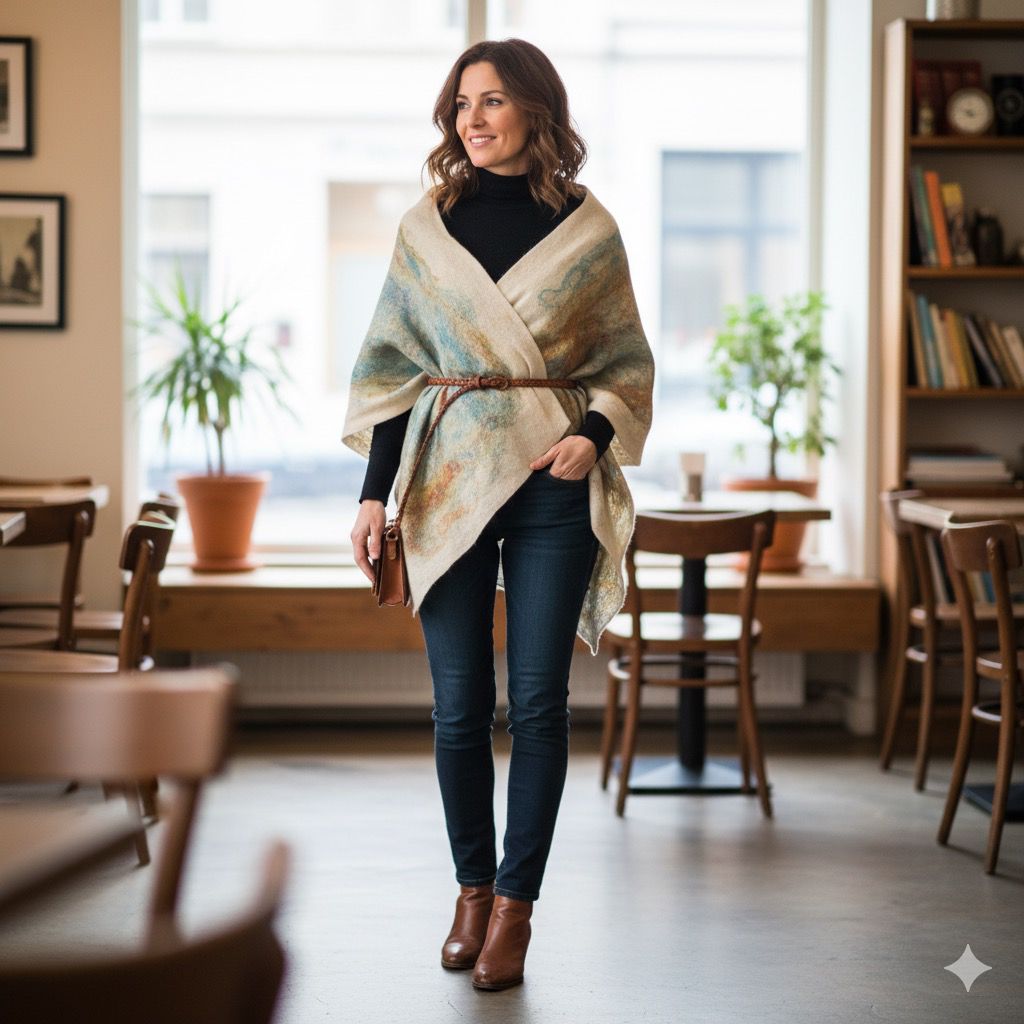Styling Your Felted Wool Shawl